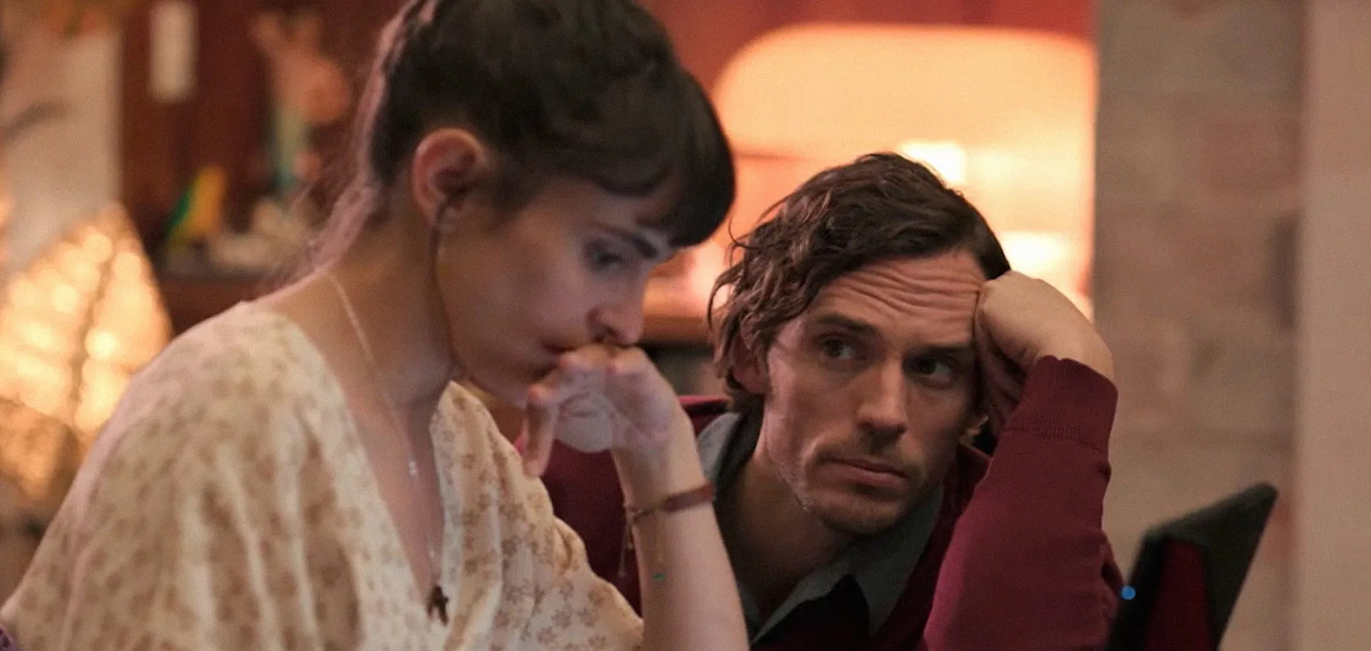 Man looking a woman, scene from a film. Photo/image: ‘The Book of Love’ courtesy of XYZ Films